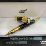 Luxury Replica Montblanc Queen Elizabeth Limited Edition Rollerball Gold coated Clip